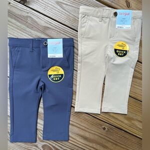 2 Infant baby toddler 12M Cat & Jack Casual Blue and Tan slim fit Bottoms